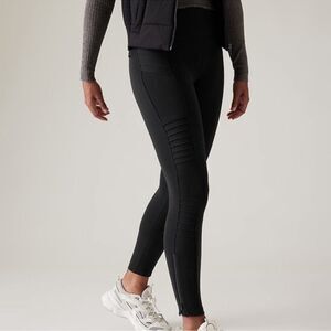 ATHLETA Delancey Black Moto Tights Size M